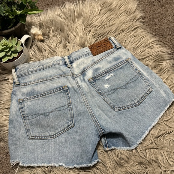 EUC RL Polo Crosby Short Denim Cutoff Shorts-Sz 26-77% Cotton-Raw Hem-Distressed - Picture 3 of 16